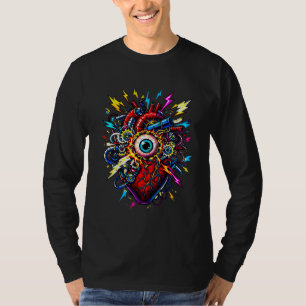 Camiseta Ilustração de Explosão de Coração Cibernético – Me