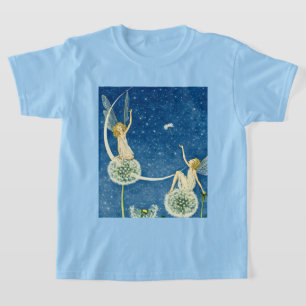 Camiseta Ilustração de Fada com Dente-de-Leão em Art Nouvea