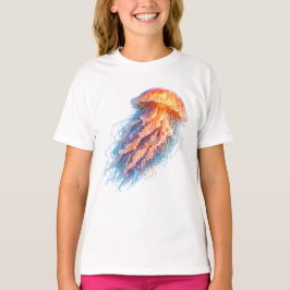Camiseta Ilustração de Fantasia de Água-viva Elegante