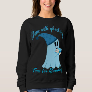 Camiseta Ilustração de Fantasma de Leitura Fofa – Amante de