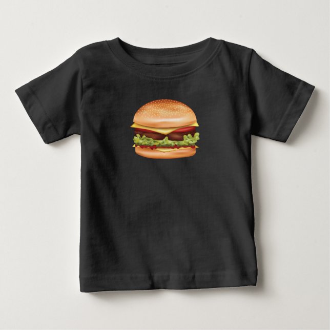 Camiseta Ilustração de Fast Food de Hambúrguer (Frente)