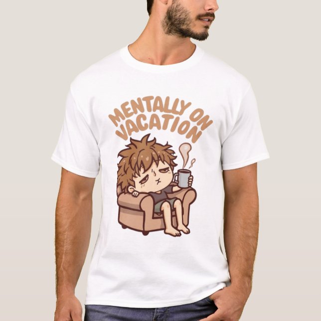 Camiseta Ilustração de Férias Mentais (Frente)