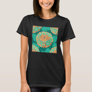 Camiseta Ilustração de Flor de Crisântemo Bonita Roupas Úni