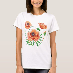 Camiseta Ilustração de Flor de Papoila