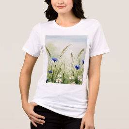 Camiseta Ilustração de flores em aquarela