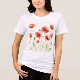 Camiseta Ilustração de flores em aquarela