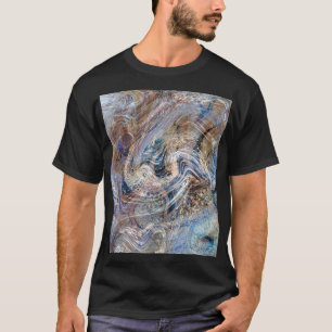 Camiseta Ilustração de Fluxo de Cinza Azul
