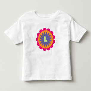 Camiseta ilustração de formas florais laranja e rosa