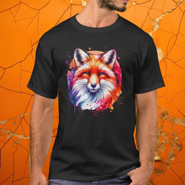 Camiseta Ilustração de Fox de Aquarela (Criador carregado)