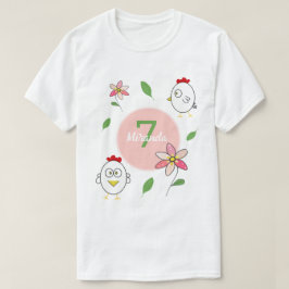 Camiseta Ilustração de Frango de Desenho Animado Fofo