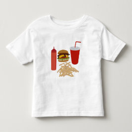 Camiseta Ilustração de Fries Burger de Comida Rápida