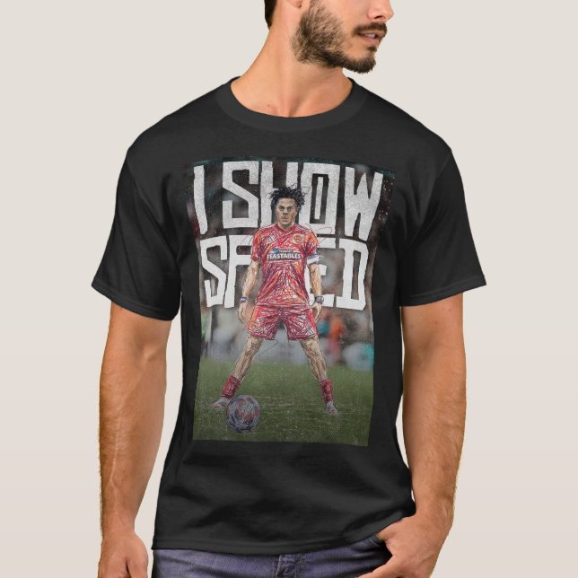 Camiseta Ilustração de Futebol Inspirada em ishowspeed (Frente)