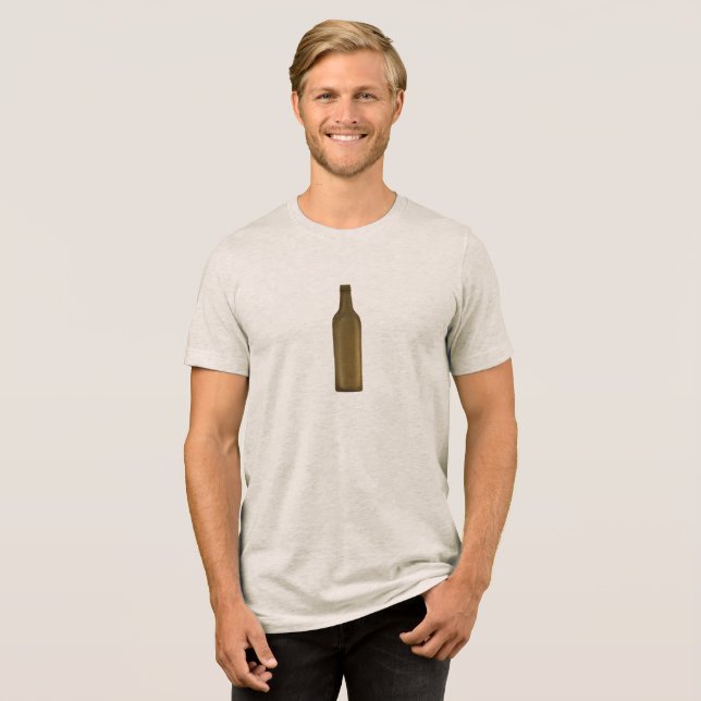 Camiseta Ilustração de Garrafa de Vidro Âmbar (Frente Completa)
