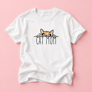 Camiseta Ilustração de Gata Mãe Amante de Gatos