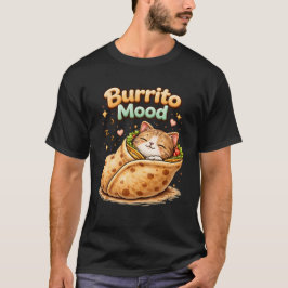 Camiseta Ilustração de Gatinho Burrito Kawaii no Humor de B