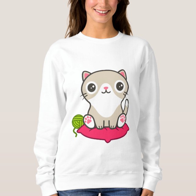 Camiseta Ilustração de Gatinho de Cute (Frente)