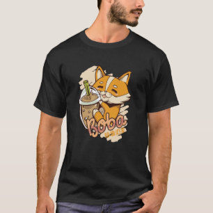 Camiseta Ilustração de Gato Boba Fofa Arte Adorável