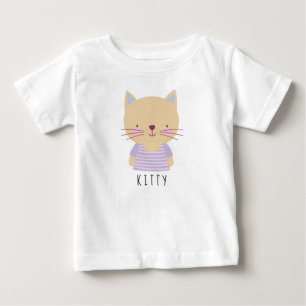 Camiseta Ilustração de Gato Bonito - Personalizável