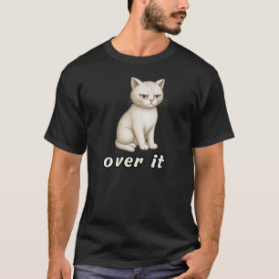 Camiseta Ilustração de Gato Calmo Minimal Sobre Isso