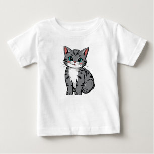 Camiseta Ilustração de Gato de Cartoon e Hamster
