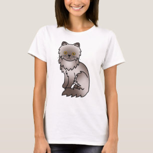 Camiseta Ilustração de Gato de Cartoon Lilac Persa