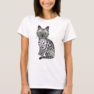 Camiseta Ilustração de Gato de Cartoon Mau Cute Egípcio de