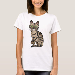 Camiseta Ilustração de Gato de Cartoon Mau Cute Egípcio de 