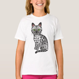 Camiseta Ilustração de Gato de Cartoon Mau Cute Egípcio de 