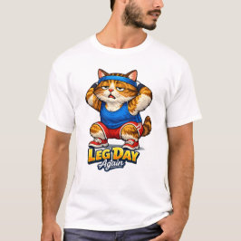 Camiseta Ilustração de Gato de Fitness Engraçado – Meme de