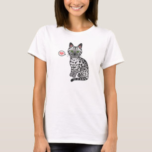 Camiseta Ilustração de Gato de Mau Egípcio de Prata