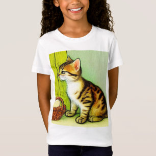 Camiseta Ilustração de Gato de Tabby de Vintage