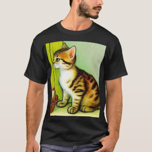 Camiseta Ilustração de Gato de Tabby de Vintage