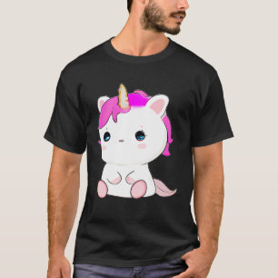 Camiseta Ilustração de Gato de Unicórnio Axolotl Cute