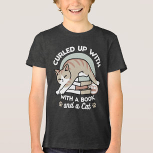 Camiseta Ilustração de Gato do Livro ao Longo - Enrolada e 