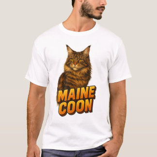 Camiseta Ilustração de Gato do Maine Coon