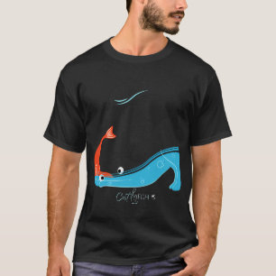 Camiseta Ilustração de gato e peixe