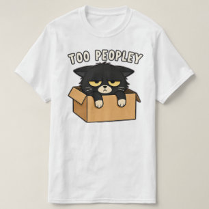 Camiseta Ilustração de Gato em Caixa Engraçada Demais para