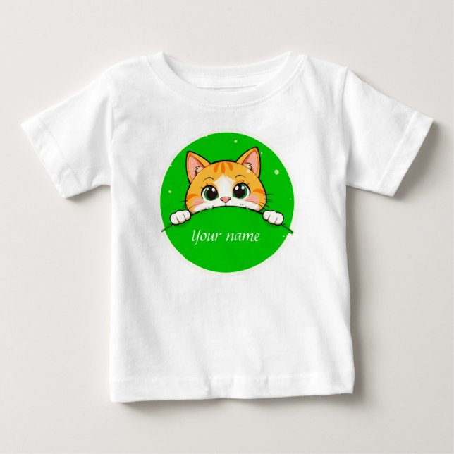 Camiseta Ilustração de Gato Fofo (Frente)