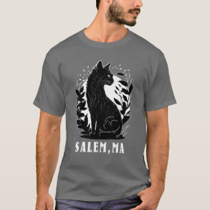 Camiseta Ilustração de Gato Preto   Salem