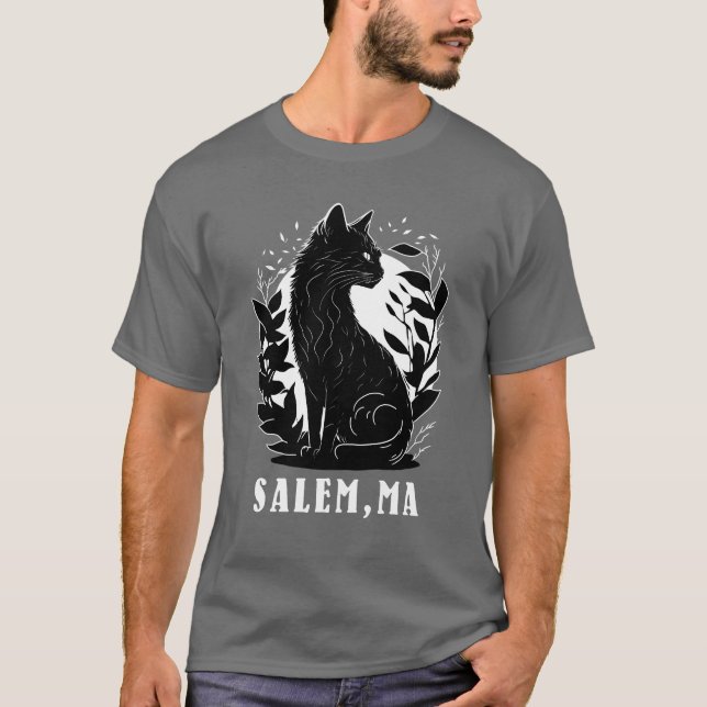 Camiseta Ilustração de Gato Preto | Salem (Frente)
