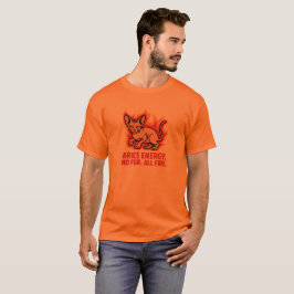 Camiseta Ilustração de Gato Sphynx de Fogo da Energia de Ár
