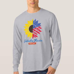 Camiseta Ilustração de Girassol 4 de Julho