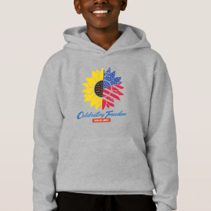 Camiseta Ilustração de Girassol 4 de Julho