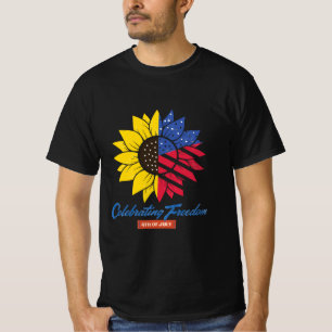 Camiseta Ilustração de Girassol 4 de Julho