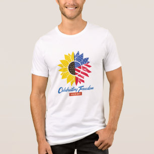 Camiseta Ilustração de Girassol 4 de Julho