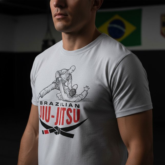 Camiseta Ilustração de Grappling de Jiu-Jitsu Brasileiro (Criador carregado)