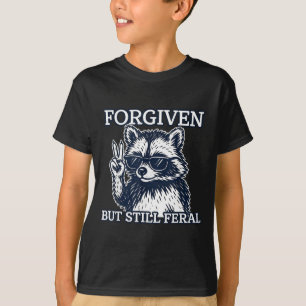 Camiseta Ilustração de Guaxinim Feral Ainda que Perdoado