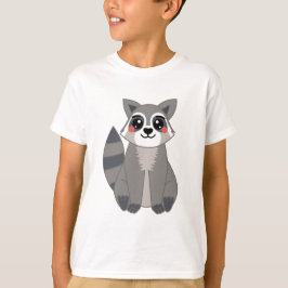 Camiseta Ilustração de guaxinim Kawaii