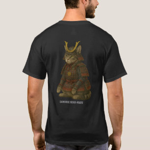 Camiseta Ilustração de Guerreiro de Gato Armado