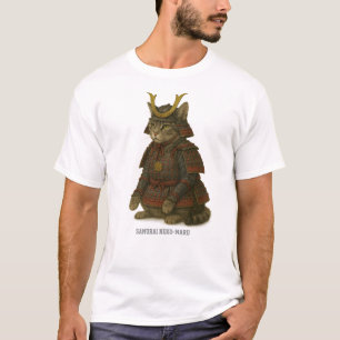 Camiseta Ilustração de Guerreiro de Gato Armado